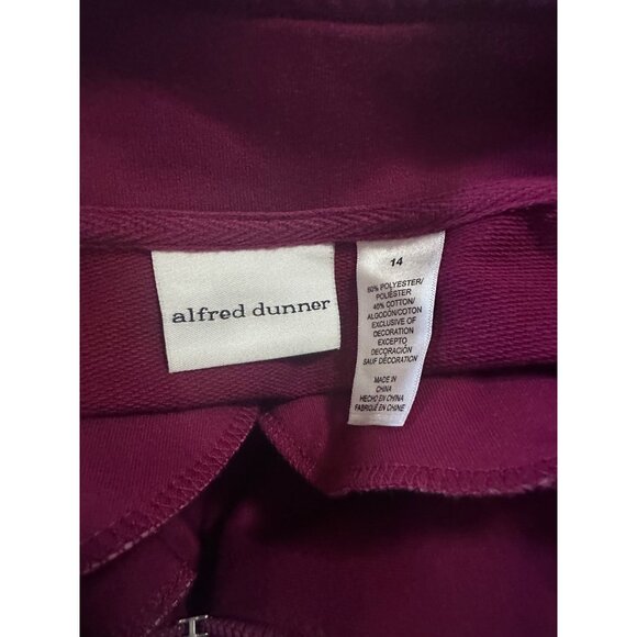 Alfred Dunner Dark Pink Beaded Zip Front Jacket Size 14 - Picture 5 of 7